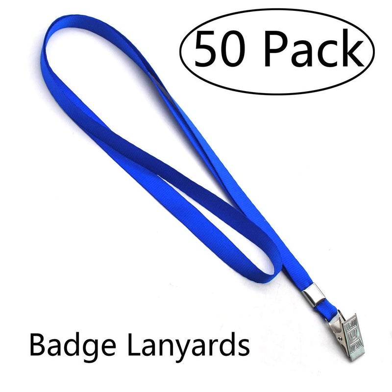 Beebel Blue Lanyards, 50pcs 32 Inch Lanyard for ID Name Tag Badge Holders - Image 3